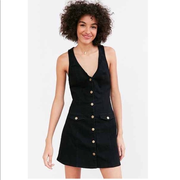Urban Outfitters Dresses & Skirts - Cooperative Posie Black Button Down Denim Dress